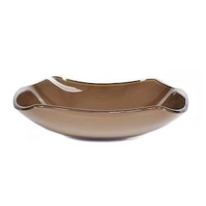 Cuba de vidro abaulada 51cm marrom
