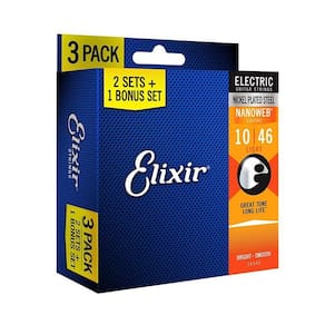 Kit encordoamento guitarra elixir 010 nanoweb leve 3 pague 2
