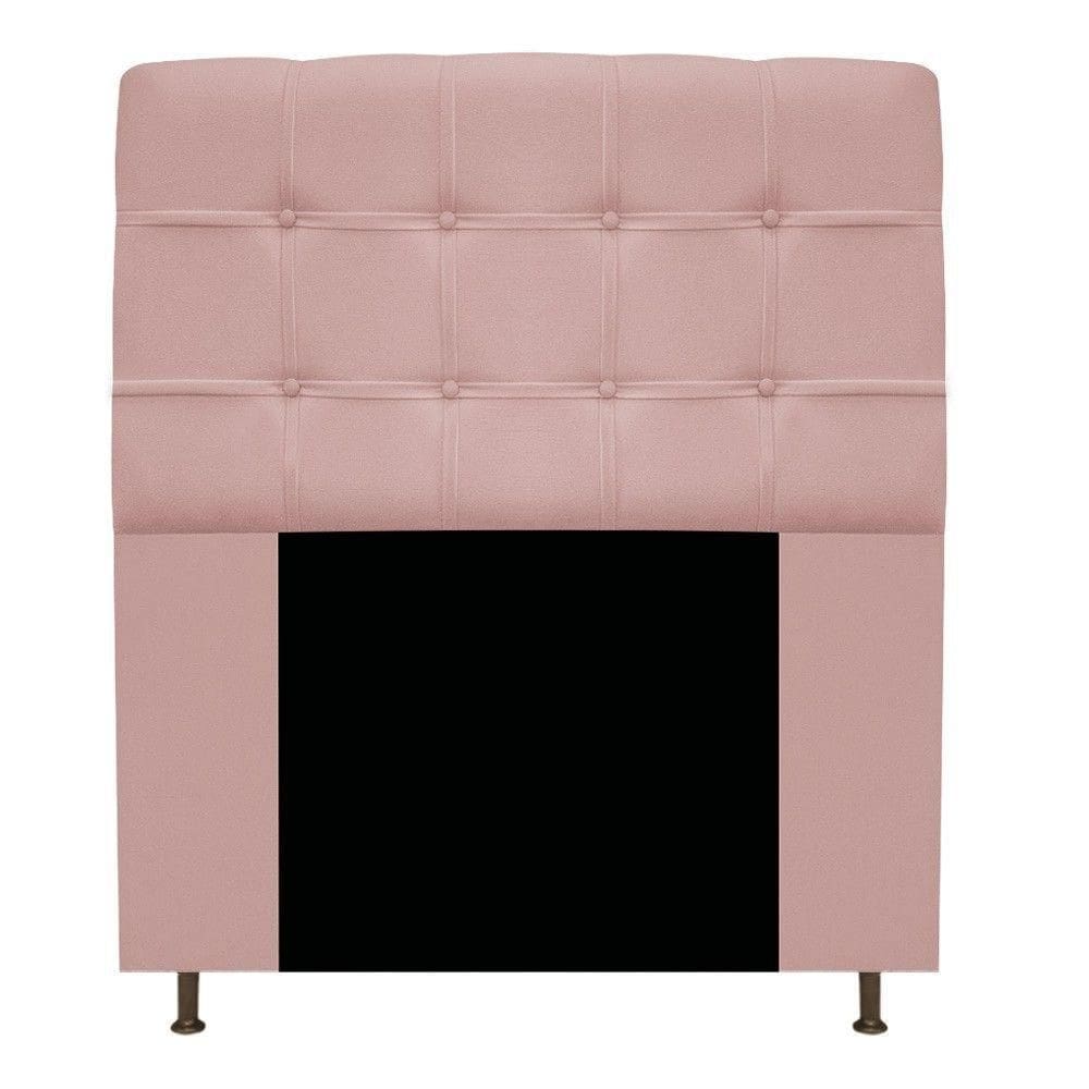 Cabeceira Mel 90 Cm Solteiro Com Botonê Suede Rosê