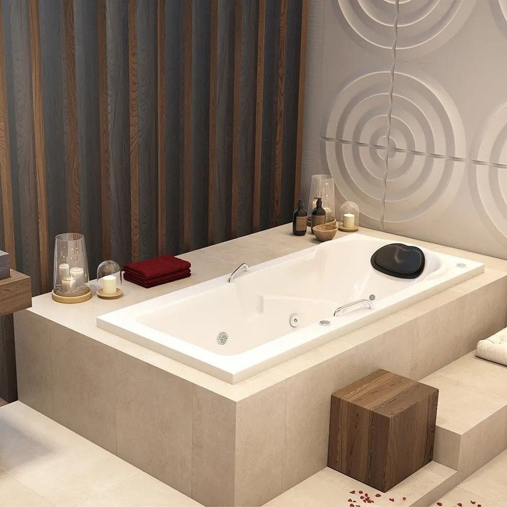 Banheira de Hidromassagem Capri Astra em Gel Coat Gran Luxo 150x80x46cm - P2 - 110v - com Aquecedor Branco