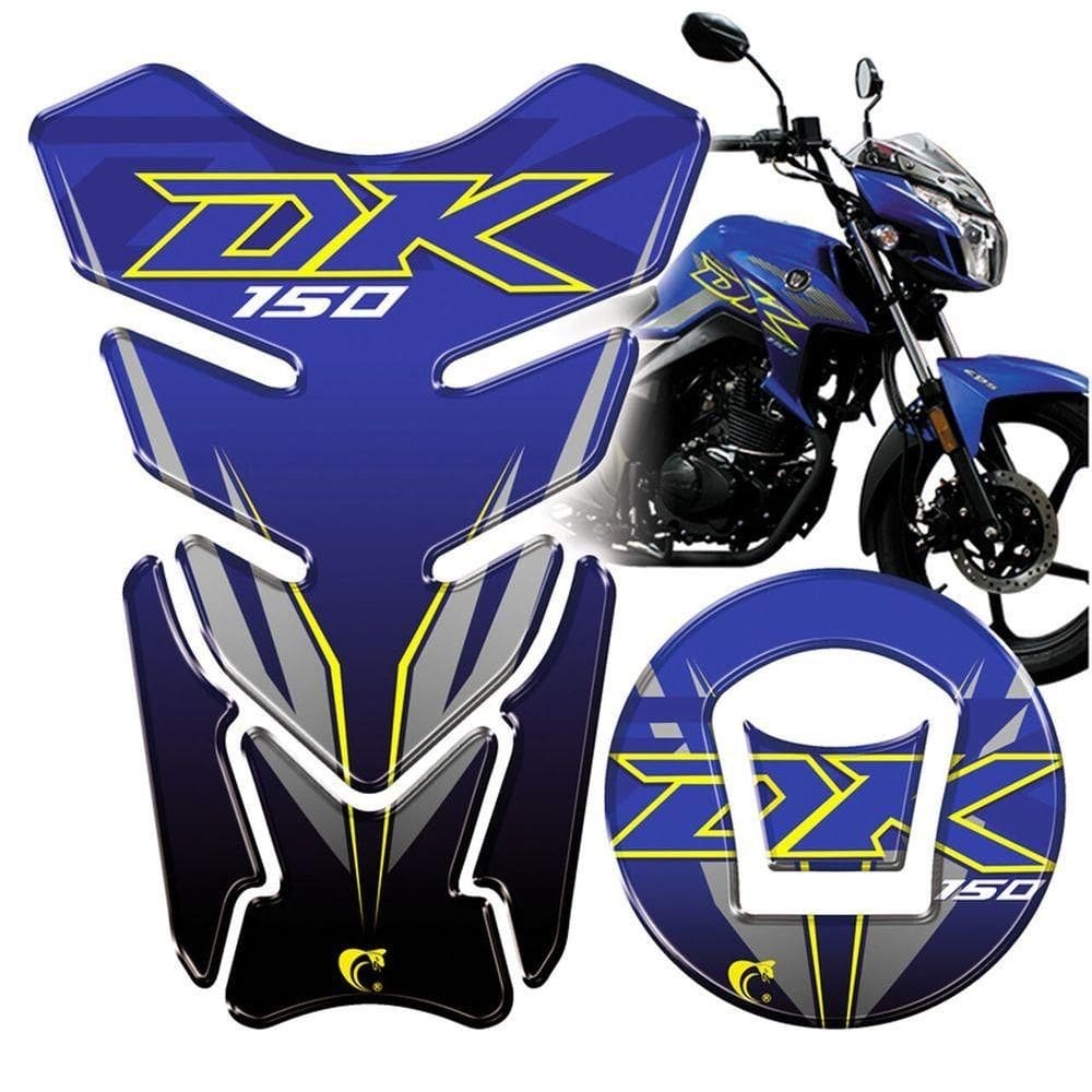 Protetor De Tanque E Bocal Adesivo Moto Haojue Dk 150 Azul Cor Azul