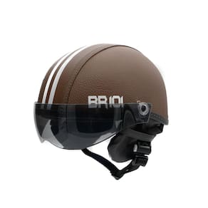 Capacete coquinho br 101 marrom fume g - scooter/bike