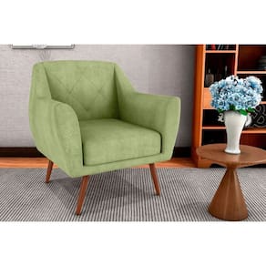 Poltrona Decorativa para Sala de Estar Veneza Boucle Oliva