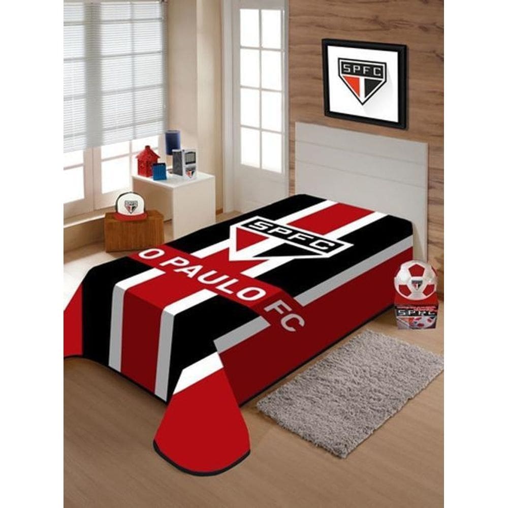 Cobertor casal raschel 180x220 de time são paulo jolitex top