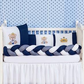Kit berço menino 6 peças príncipe urso marinho