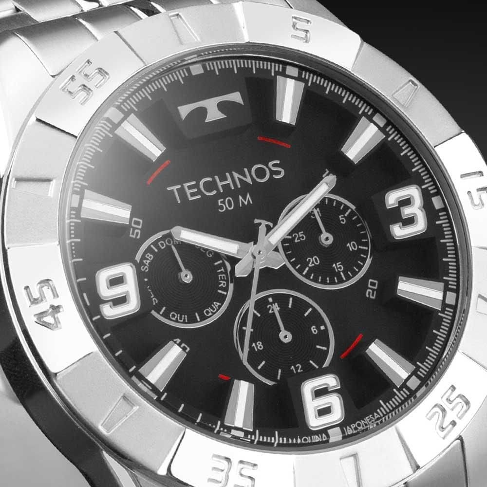 Relogio technos masculino aço multifunção racer | Casas Bahia
