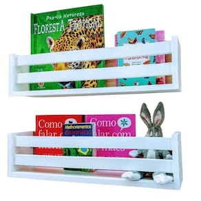 Nicho parede porta livro infantil prateleira livreiro 2u40cm