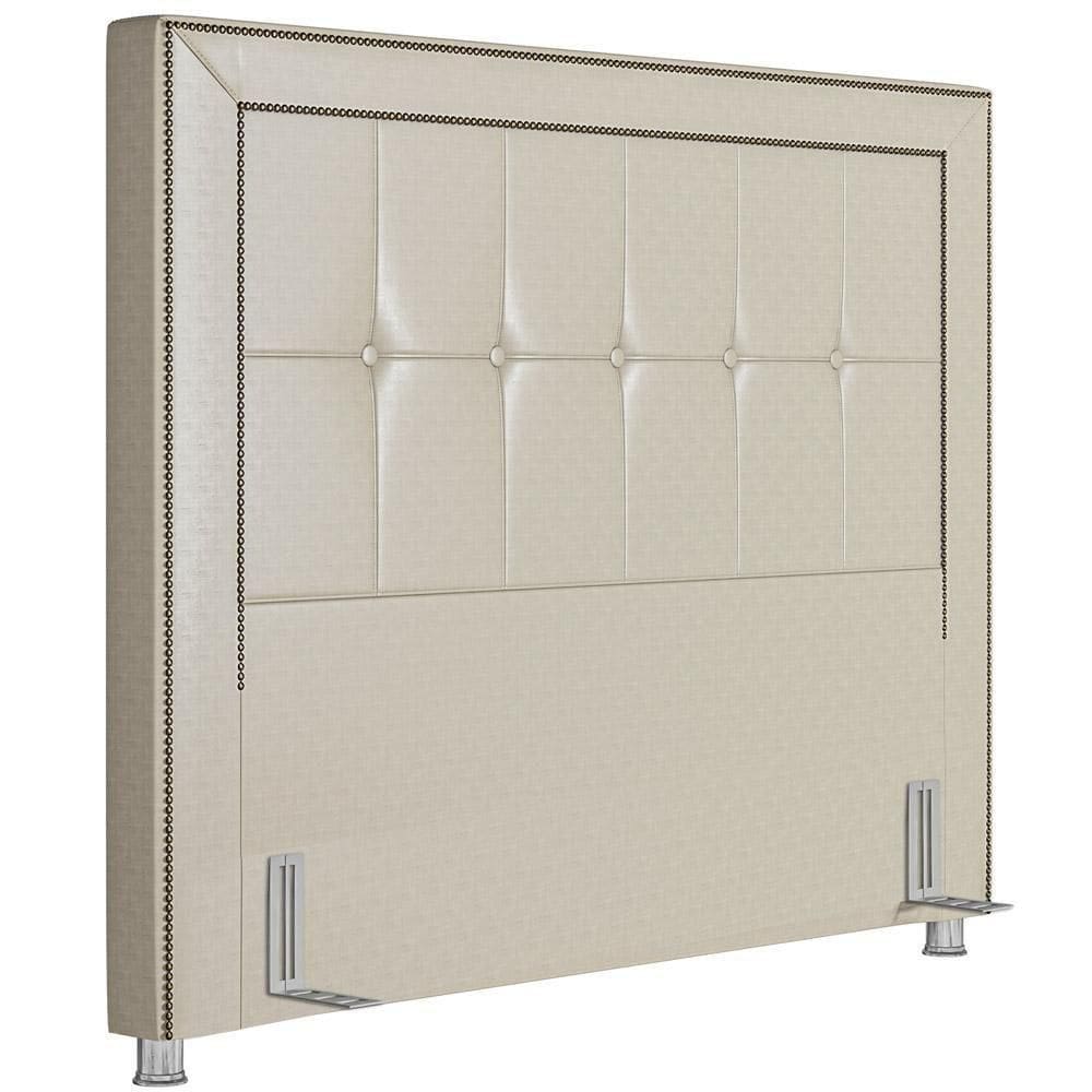 Cabeceira Cama Box Casal King 195cm P05 Atenas Corino Branco