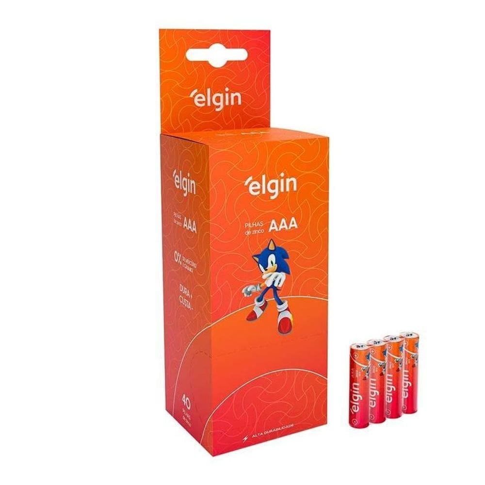 Pilha Zinco Aaa Tubo 40 Unidades Elgin R03 - Pç / 40 [F108]