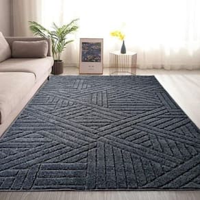 Tapete sala 150x200 cm alto relevo realce trama 56 cinza