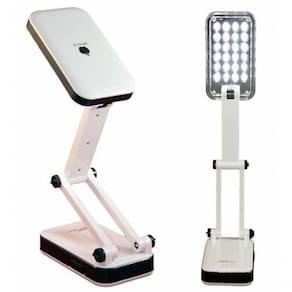Luminaria De Mesa Luz De Emergencia Dobravel Articulavel C/ 24 Leds Bateria Recarregavel