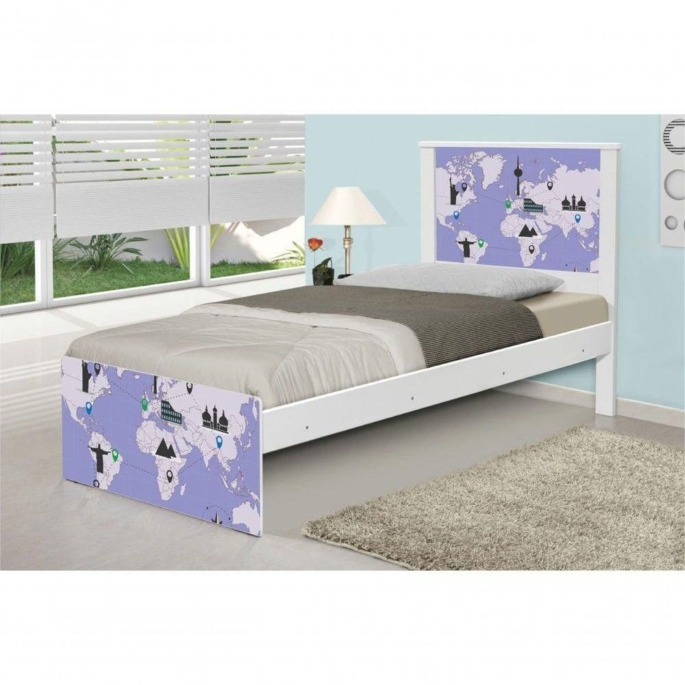 Cama Solteiro Mapa Viagens