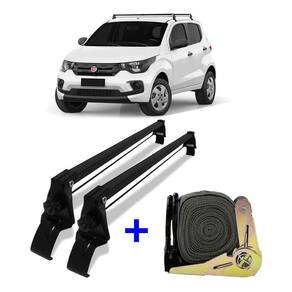 Rack de teto fiat mobi 16 até 19 bagageiro + 1 cinta catraca