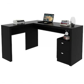 Mesa Para Escritorio De Canto Me4129 Preto Preto