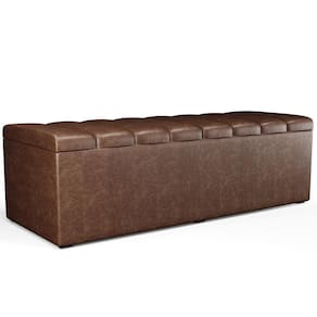 Calçadeira Recamier Baú Casal 140X50 Cm Marrom