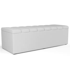 Calçadeira Recamier Baú Casal Queen 160X50 Cm Facto Branco