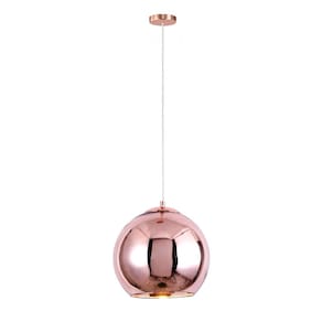 Luminária pendente 35cm globo bola dixon rose gold gimpo
