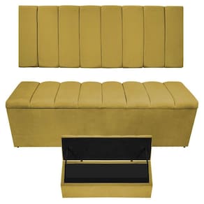 Kit Cabeceira E Calçadeira Sevilha P02 160 Cm Queen Size Suede - Doce Sonho Móveis