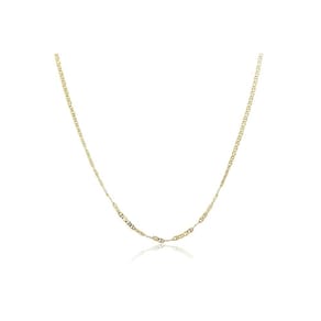 Colar Longo Elo Duplo Folheado Em Ouro 18k [F027]