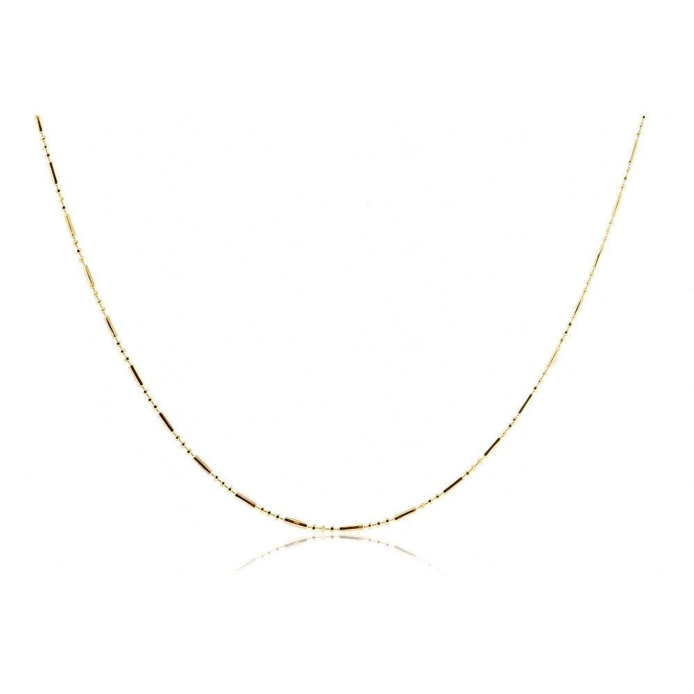 Colar Com Corrente De Bolinha E Palito Folheado Em Ouro 18k [F027]