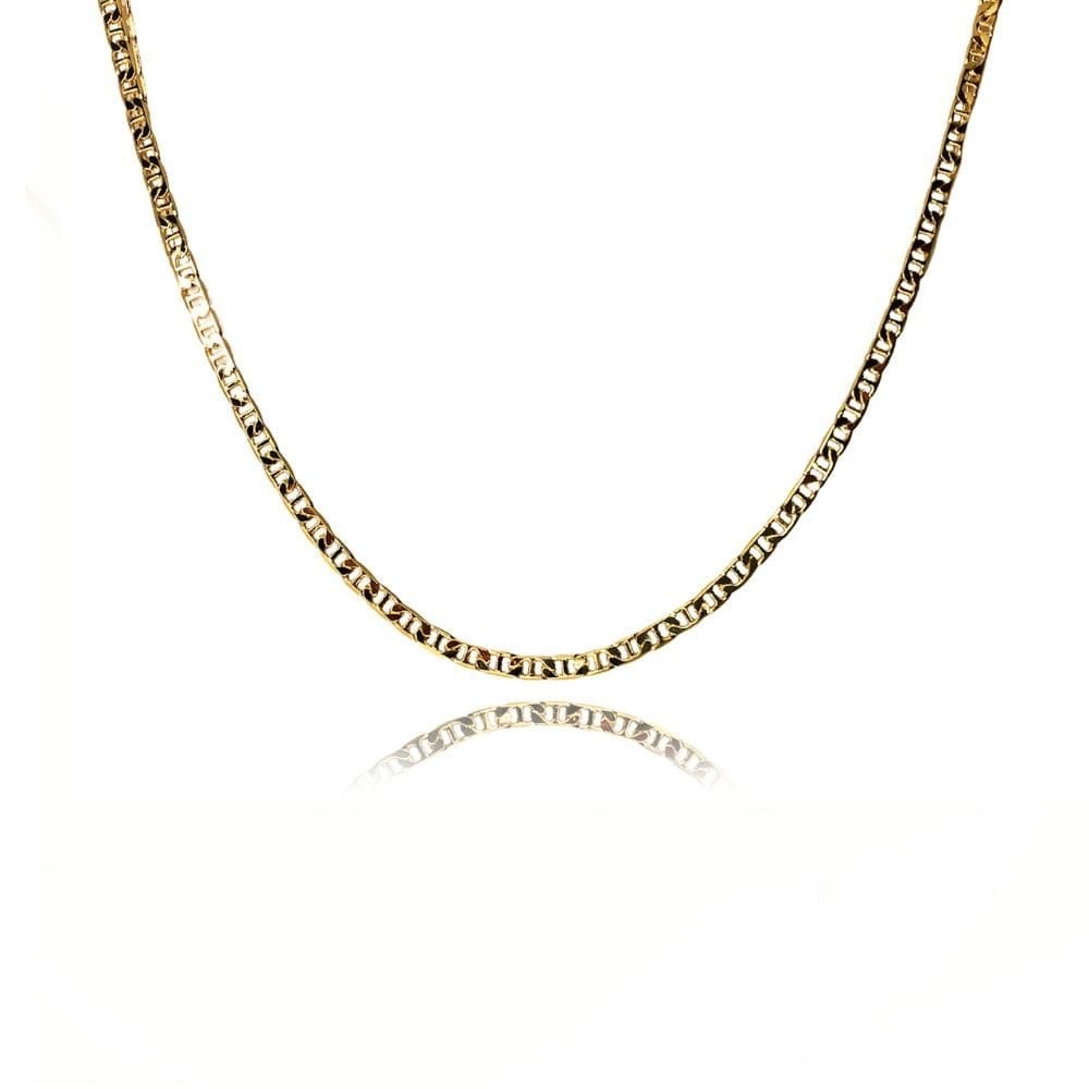 Colar Corrente Fino Folheado Em Ouro 18k [F027]