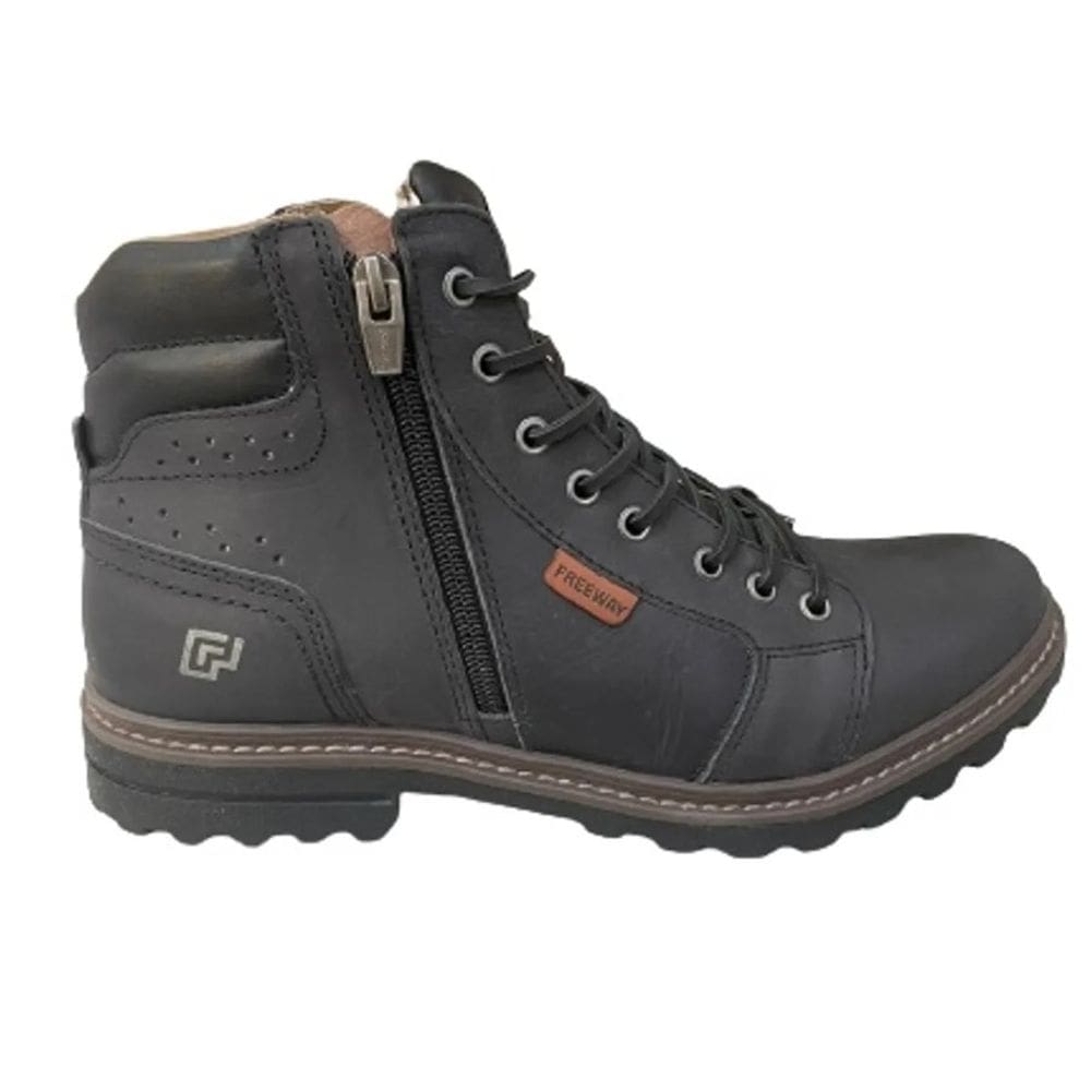 Coturno Masculino Casual Couro Com Zíper Free Way Gor