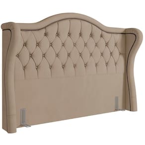 Cabeceira Cama Box Casal 140cm P05 Lisboa Veludo Bege
