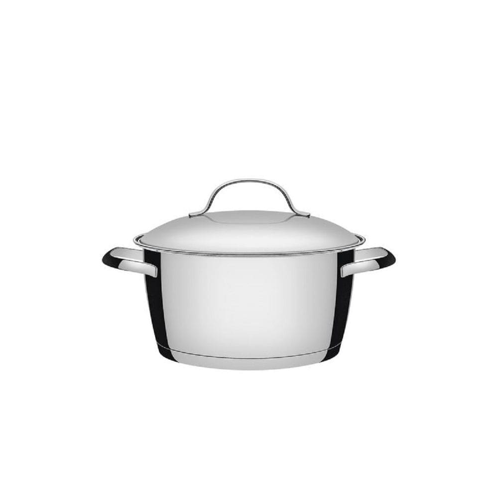 Caçarola funda tramontina inox 22cm 4,2 litros allegra prata
