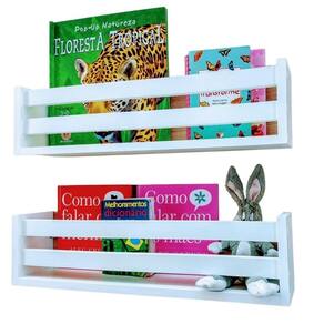 Estante livros infantis nicho livreiro mdf de parede 2un40cm