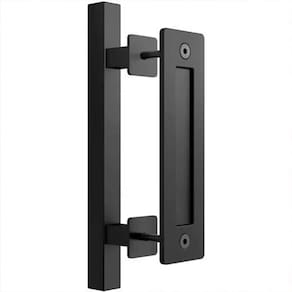 Puxador Duplo Polux Preto Fosco Porta Correr Madeira Embutir