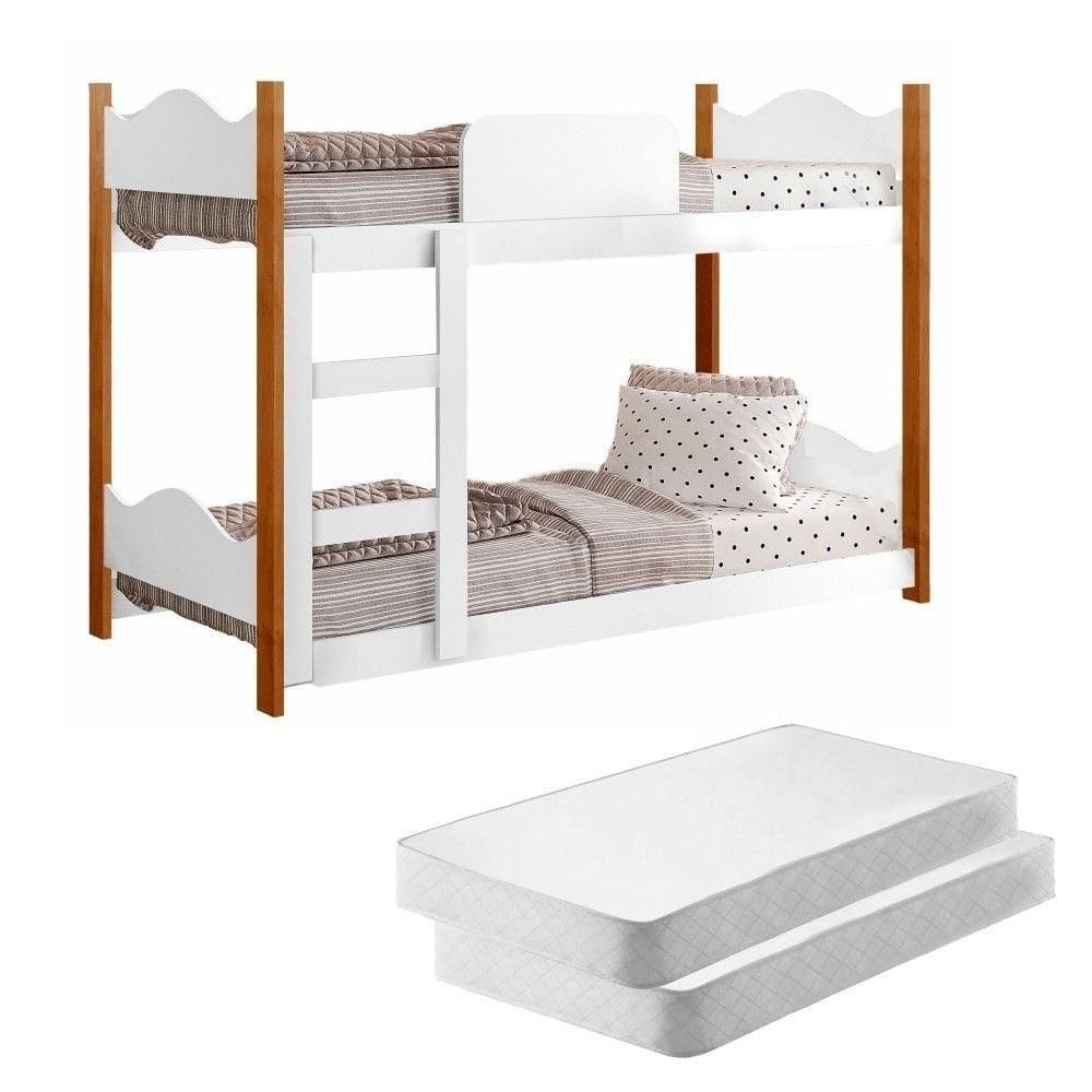Beliche Infantil Theo Branco Com Colchões
