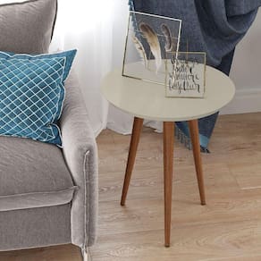 Mesa De Apoio Luna Off White - Patrimar