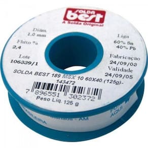 Solda em Fio 189-MSX10 60x40 125g Azul Solda Best [F002]