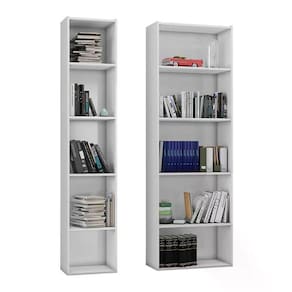 Kit 2 Estantes Livreiro Janaina E Luiza Branco Branco