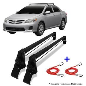 Rack teto aco toyota corolla 2003 a 2008 + 2 elástico carga