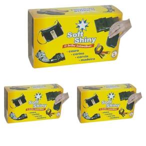 Kit c/03 soft shiny brilho instantâneo para sapatos, bolsas