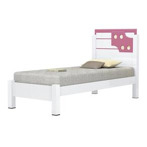 Cama Maysa Solteiro Branco Rosa Solteiro Com Colchão