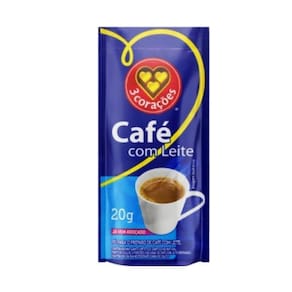 Mistura café com leite em sachê 3 corações 20g - 50 und
