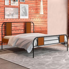 Cama Casal Industrial Magali Preto Canela