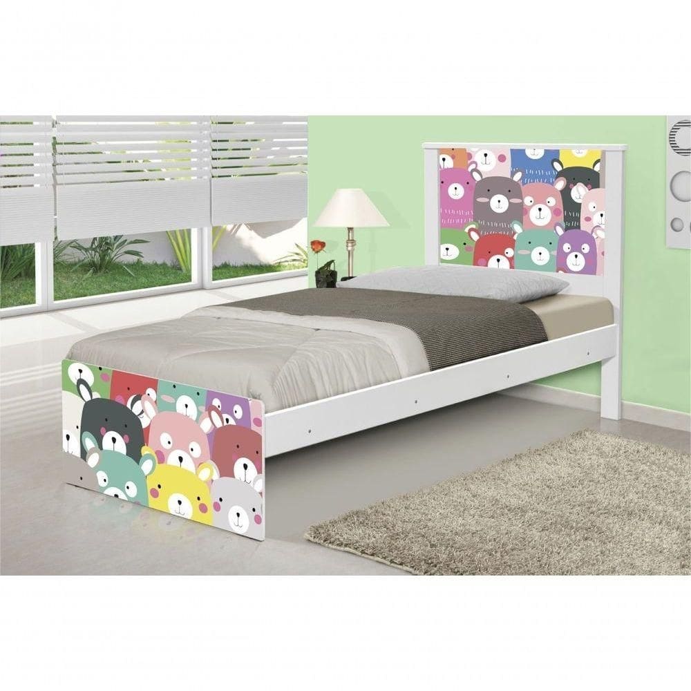 Cama Solteiro Ursinhos Coloridos