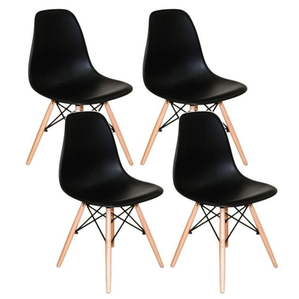 Kit Com 4 Cadeiras Umix-331f Preta