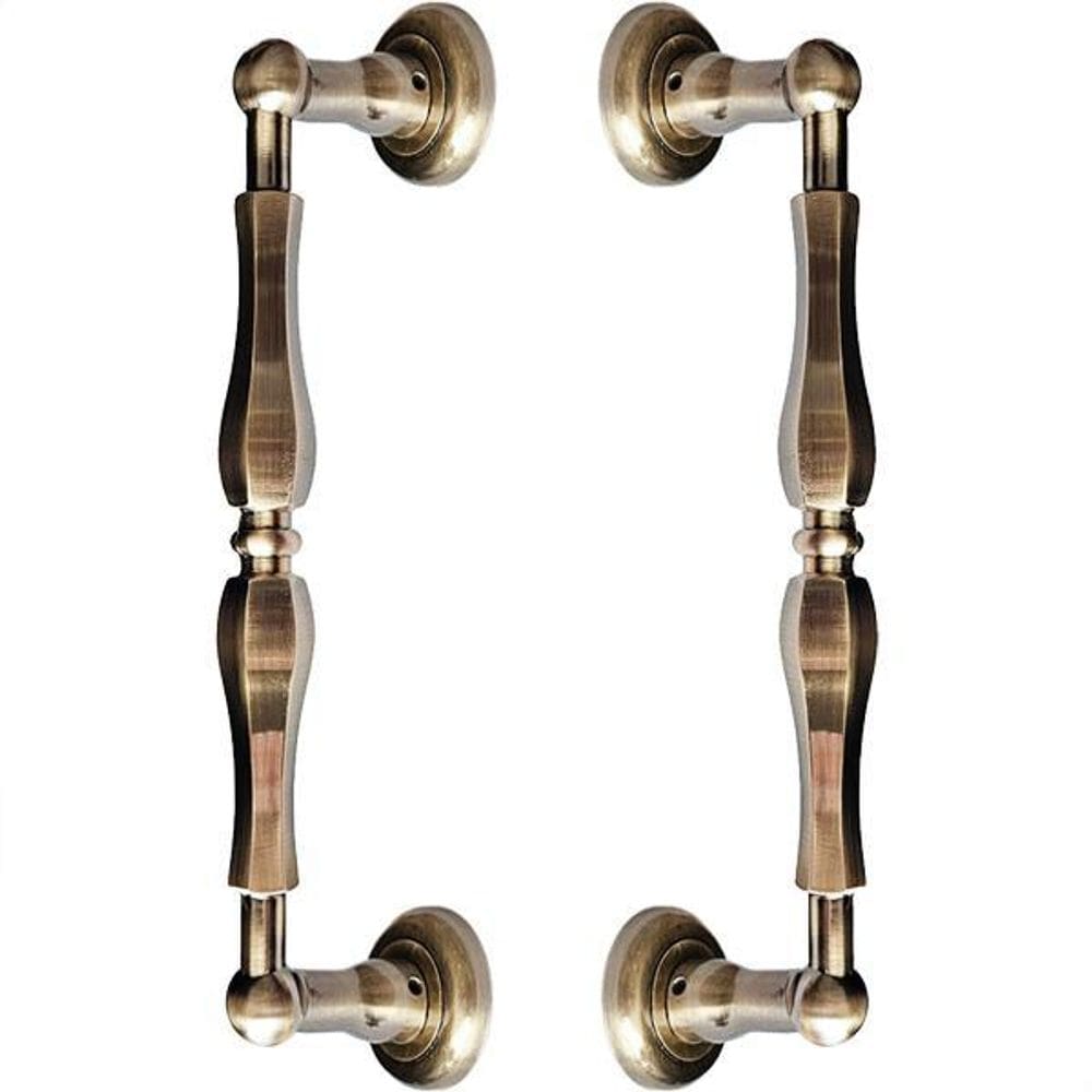 Puxador Duplo Europe Bronze Antigo 306Mm Porta Pivotante