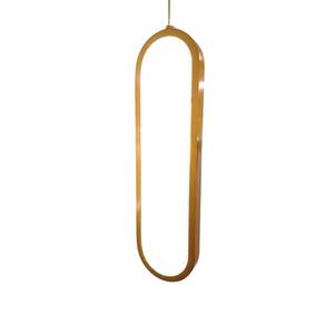 Pendente Oval Dourado com Cristais Acrílico 33cm Led 18W 3200K Bivolt