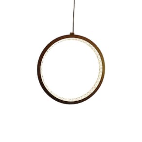 Pendente Redondo Dourado com Cristais Acrílico 20cm Led 15W 3200K Bivolt