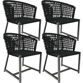 Kit 04 Cadeiras Para Área Gourmet Cozinha Belize D04 Preto