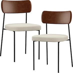 Kit 02 Cadeiras Sala De Jantar L02 Marrom Champagne