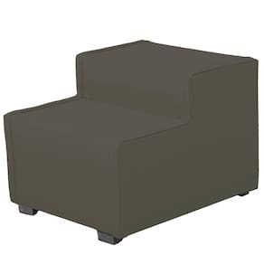 Escada Estofada 2 Degraus Para Cachorro Gato E Maca De Estetica Suede Cor Tabaco