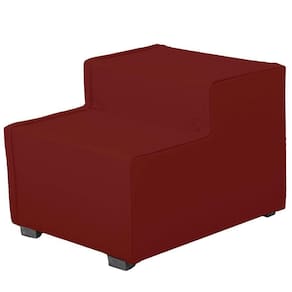 Escada Estofada 2 Degraus Para Cachorro Gato E Maca De Estetica Suede Cor Marsala