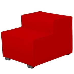 Escada Estofada 2 Degraus Para Cachorro Gato E Maca De Estetica Suede Cor Vermelho