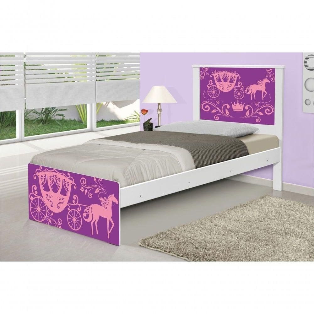 Cama Solteiro Adesivada Carruagem Princesa